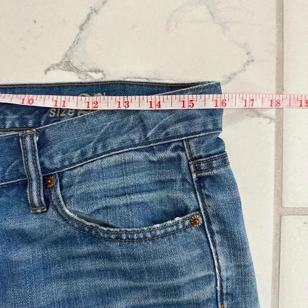 J Crew Womens Slim Broken In Boyfriend Jeans 27 Blue Distressed Ripped Mid Rise - Picture 7 of 9